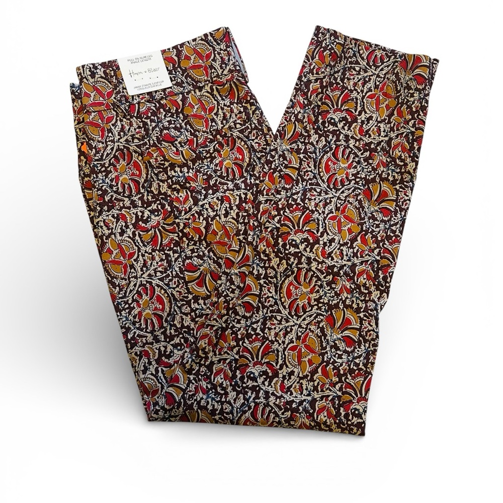 Haber & Blair Floral Print Women's Pants - Picture 8 of 9